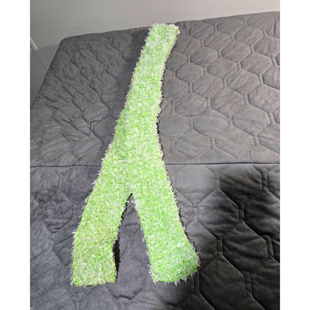 VINTAGE Y2K Lime Green Fuzzy Eyelash Yarn Skinny Scarf Boa 💚